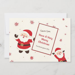 Cartão De Festividades Papai Noel Natal Retrô Fofo