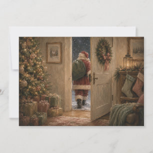 Cartão De Festividades Papai Noel Natal Vintage