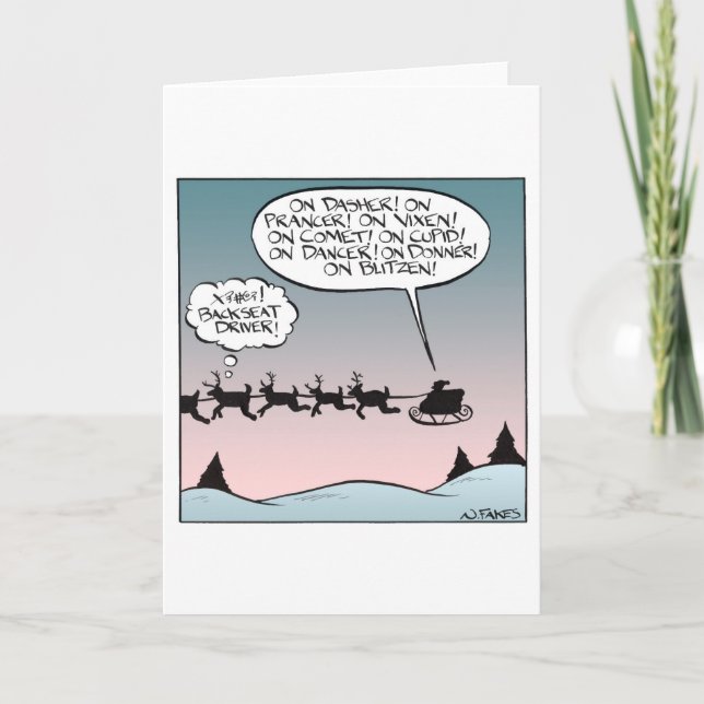 Cartão De Festividades Papai noel o driver do banco de trás (Frente)