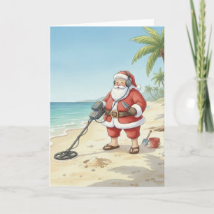 Cartão De Festividades Papai Noel personalizado fazendo detecção de metai
