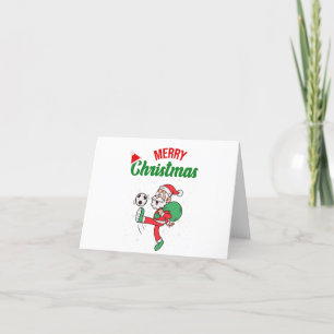 Cartão De Festividades Papai Noel Personalizado Jogando Futebol Natal
