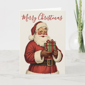 Cartão De Festividades Papai Noel Piscando Vintage Natal Retro