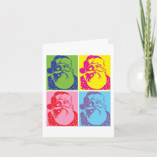 Cartão De Festividades Papai noel Pop de arte Feliz Natal