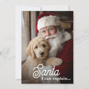 Cartão De Festividades Papai Noel Posso Explicar Foto de Natal Divertida 
