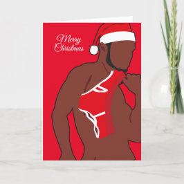 Cartão De Festividades Papai Noel Preto Sexy