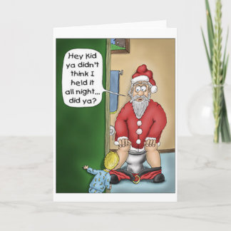 Cartão De Festividades Papai noel que faz xixi