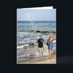 Cartão De Festividades Papai noel que verifica para fora Rehoboth Fisher…<br><div class="desc">Papai noel que recomenda o pescador na praia</div>