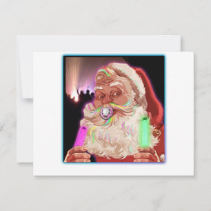 Cartão De Festividades Papai Noel Raves Papais noeis Engraçados Raver -