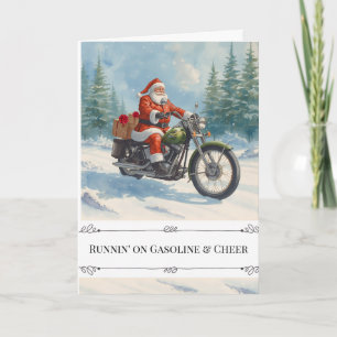 Cartão De Festividades Papai Noel Rebelde de Moto Natal