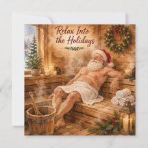 Papai Noel Relaxando na Sauna Relaxe nas Festas de