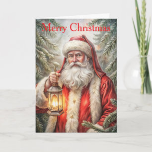 Cartão De Festividades Papai Noel retrô