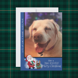 Cartão De Festividades Papai Noel Rindo Rena Lab Pet Foto Moderno