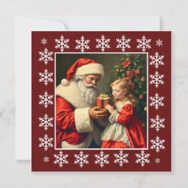 Cartão De Festividades Papai Noel Rústico Colorido Fofo da Moda 