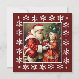 Cartão De Festividades Papai Noel Rústico Colorido Fofo da Moda 