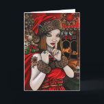 Cartão De Festividades Papai noel Sassy Chris retro acolhedor do feriado<br><div class="desc">Papai noel Sassy Chris retro acolhedor do feriado do Natal</div>