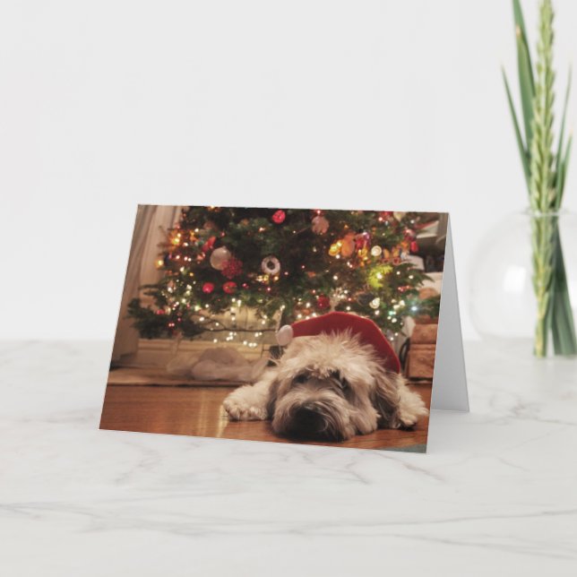 Cartão De Festividades Papai noel sonolento (Frente)