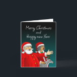 Cartão De Festividades Papai Noel, Sra. Claus e Rudolph, a rena<br><div class="desc">Papai Noel,  Sra. Claus e Rudolph,  as renas desejam a todos um Feliz Natal e um Feliz ano novo.</div>