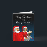 Cartão De Festividades Papai Noel, Sra. Claus e Rudolph, a rena<br><div class="desc">Papai Noel,  Sra. Claus e Rudolph,  as renas desejam a todos um Feliz Natal e um Feliz ano novo.</div>