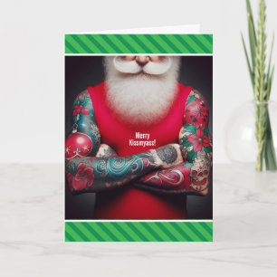 Cartão De Festividades Papai Noel Tatuado Engraçado - Inque as Salas