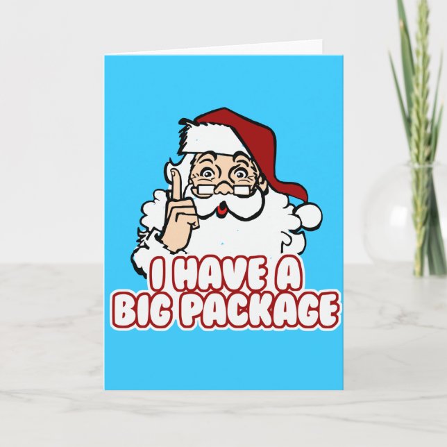 Cartão De Festividades Papai Noel Tem Um Grande Pacote (Frente)