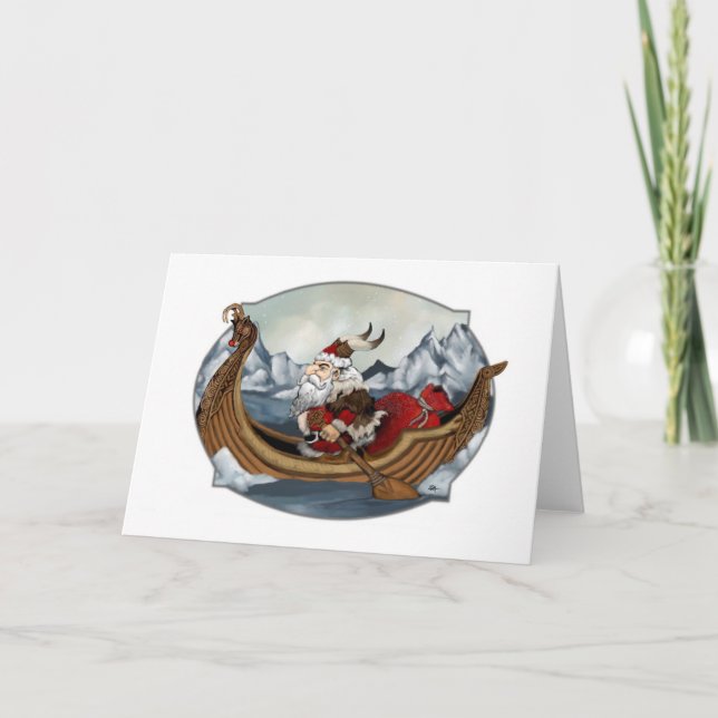 Cartão De Festividades Papai noel Viking (Frente)