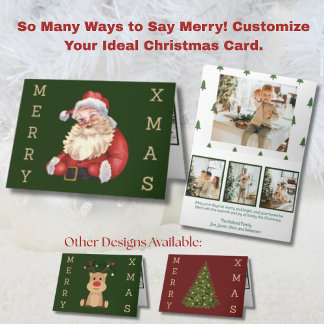 Cartão De Festividades Papai Noel Vintage 4 Fotos