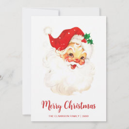Cartão De Festividades Papai Noel Vintage Fofo Natal