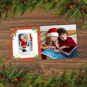 Cartão De Festividades Papai Noel Vintage Foto Personalizada 