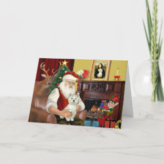 Cartão De Festividades Papai noel West Highland Terrier