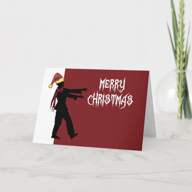 Cartão De Festividades Papai Noel Zumbi (Frente)