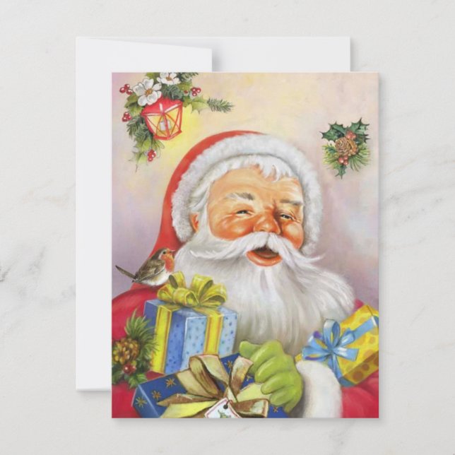 Cartão De Festividades Papais noeis (Frente)