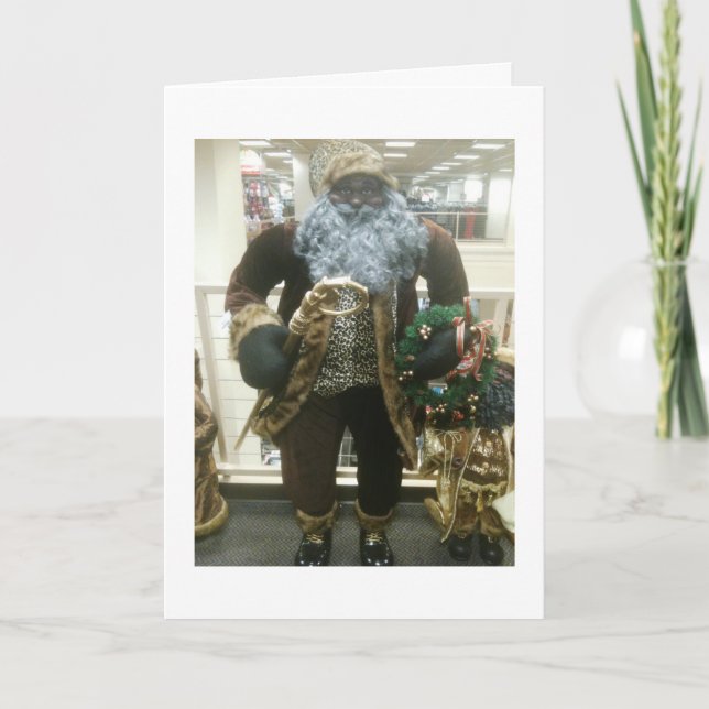 CARTÃO DE FESTIVIDADES PAPAIS NOEIS AFRICANOS AMERICANOS DESEJAM (Frente)