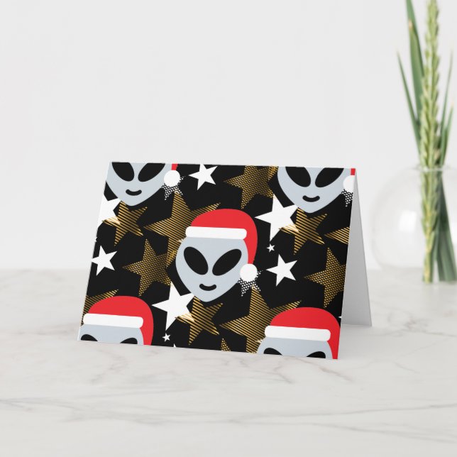 Cartão De Festividades papais noeis alienígena emoji (Frente)