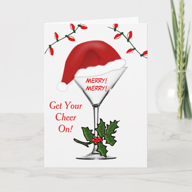 Cartão De Festividades Papais noeis As Luzes De Natal De Martini Consegue (Frente)