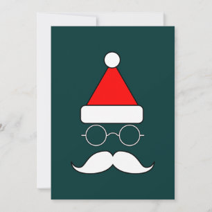 Cartão De Festividades Papais noeis bigode e óculos
