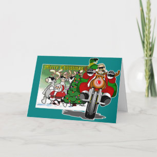 Cartão De Festividades Papais noeis Biker Helper Bubba Claus