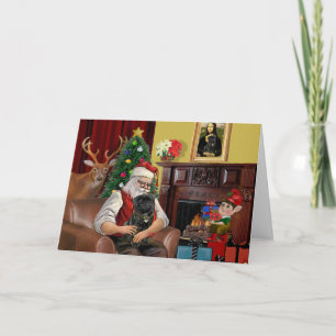 Cartão De Festividades Papais noeis Black Pug