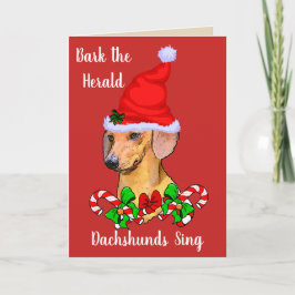 Cartão De Festividades Papais noeis bonitos Dachshund Natal