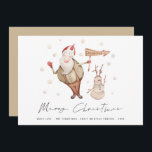 Cartão De Festividades Papais noeis bonitos Snowman Feliz Natal<br><div class="desc">Papais noeis bonitos Snowman Feliz Natal. Bonita e divertida para seus cartões de natal,  personalize facilmente com suas saudações e nomes e ano embaixo. Feliz Natal está em um roteiro de na moda.</div>