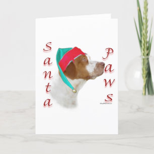 Cartão De Festividades Papais noeis Brittany Spaniel Paws
