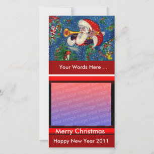 CARTÃO DE FESTIVIDADES PAPAIS NOEIS BUGLER MUSICAL CHRISTMAS NOITE