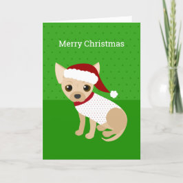 Cartão De Festividades Papais noeis Chihuahua Green