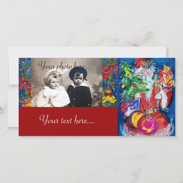 CARTÃO DE FESTIVIDADES PAPAIS NOEIS COM ÁRVORE DE NATAL E PRESENTES (Frente)