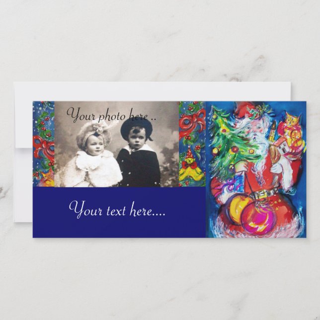 CARTÃO DE FESTIVIDADES PAPAIS NOEIS COM ÁRVORE DE NATAL E PRESENTES (Frente)