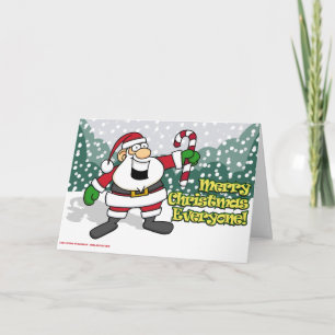 Cartão De Festividades Papais noeis com caneta doce