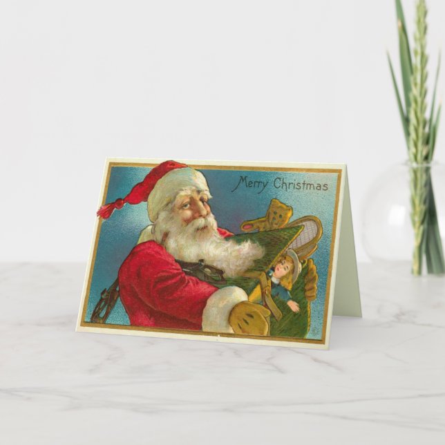 Cartão De Festividades Papais noeis com presentes (Frente)