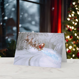 Cartão De Festividades Papais noeis com problemas da cadeia de suprimento