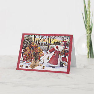 Cartão De Festividades Papais noeis da placa de natal do german shepherd4