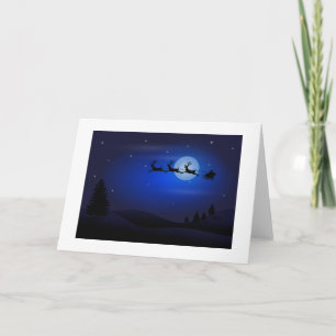 Cartão De Festividades Papais noeis da véspera de Natal Sleigh