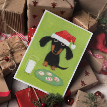 Papais noeis Dachshund com Leite e Biscoitos Natal